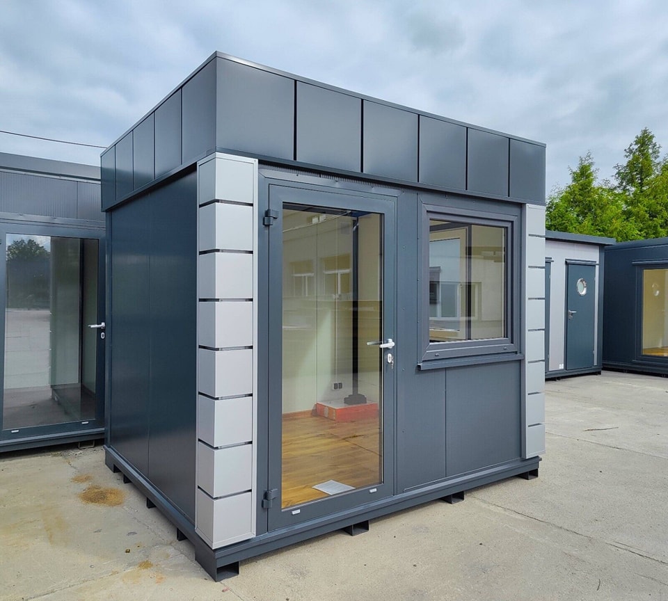 Contenedor de oficina casa de jardín casa de portero 3×2. 5m